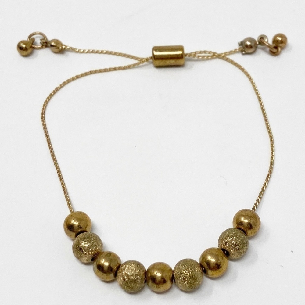 Gold Bead Balls Mixed Finishes Bracelet